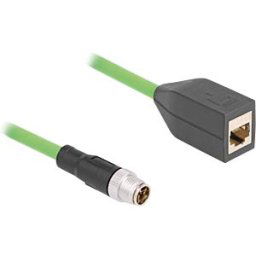 DELOCK 60572 - M12 cable, X-coded, 8 pin, male / RJ45 female, 0.5 m