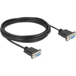 DELOCK 86826 - Serial Cable RS-232 D-Sub9 female to female with narrow plug hou