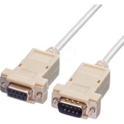VALUE 11996233 - Serial cable, 9-pin RS-232, connector/port, white, 3.0 m