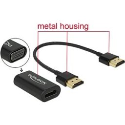 DELOCK 65667 - Adapter HDMI-A male > VGA female Metal Housing with 15 cm cable