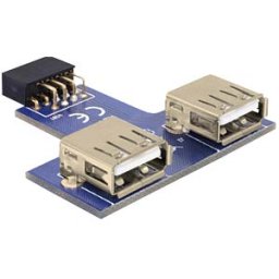 DELOCK 41824 - USB pin header socket> 2x USB 2.0 port - up