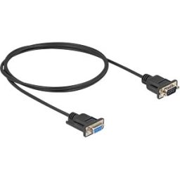 DELOCK 87833 - Serial cable, RS-232, male/female, slim, 1 m