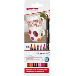 EDDING 4200/6999 - Porcelain brush pencil 6er set colour combination ''warm