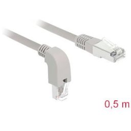 DELOCK 85873 - Network cable RJ45 Cat.6A S/FTP downwards angled / straight 0.5