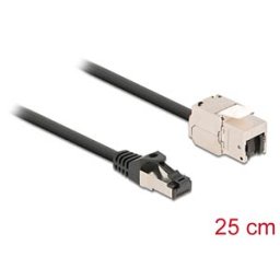 DELOCK 87022 - Keystone module RJ45 female > male with cable, 0.25 m