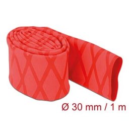 DELOCK 19598 - Schrumpfschlauch X-Muster rutschfest 1 m x 30 mm rot