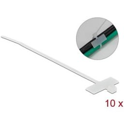 DELOCK 18954 - Cable ties, can be labelled, 100 x 2.5 mm, white, 10 pieces