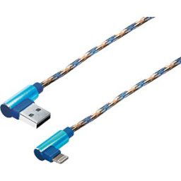MAXTRACK MATR M10L - Sync & charging cable, USB-A -> 8-pin, 1.0 m, angled, blue