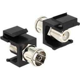DELOCK 86352 - Keystone module IEC socket > F socket, black