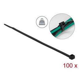 DELOCK 19559 - Kabelbinder hohe Zugfestigkeit L 200 x B 4,8 mm schwarz 100 Stk