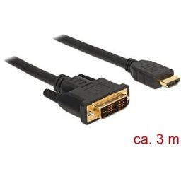 DELOCK 85585 - Cable DVI 18+1 male > HDMI-A male 3 m black