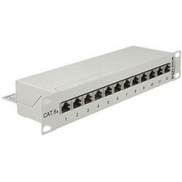 DELOCK 43308 - 10“ Patch Panel 12 Port Cat.6A grey