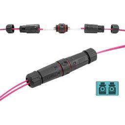 DELOCK 87878 - Fiber optic cable connector LC duplex female / female, OM3