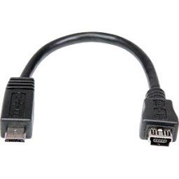 STARTECH.COM ST UUSBMUSBMF6 - USB 2.0 cable, Micro B plug to Mini B socket, 15 cm