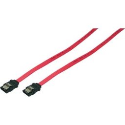 LOGILINK CS0008 - SATA cable, SATA/M to SATA/M, 6 Gbps, latch, red, 0.9 m