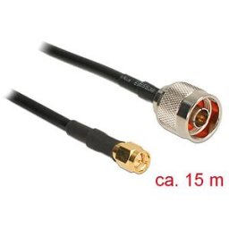 DELOCK 89516 - HF antenna cable, N connector > SMA connector, 15 m