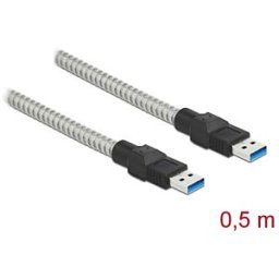 DELOCK 86774 - USB 3.0 cable, USB-A to USB-A, metal sheath, 0.5 m