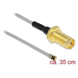 DELOCK 90403 - Antenna Cable SMA jack bulkhead to MHF® 4L plug 1.37 35 cm