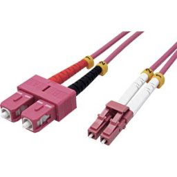 VALUE 21998761 - Fibre-optic patch cable, LC duplex/SC duplex, OM4, 50/125 µm, vi
