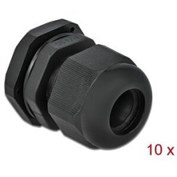DELOCK 60218 - Cable Gland, PG16, 10 pieces, black