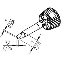 ERSA 0142CDLF32 - ERSADUR soldering tip, 3.2 mm, chisel-shaped