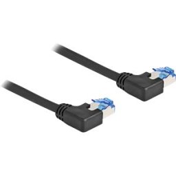 DELOCK 80209 - Patch cable, Cat.6a, S/FTP, left angled, 0.5 m, black