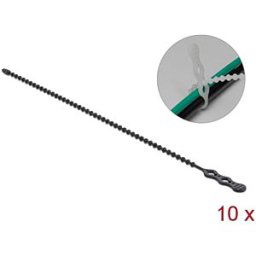 DELOCK 18967 - Cable ties, reusable, 310 x 4.5 mm, black, 10 pieces