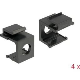 DELOCK 86403 - Keystone cover black with 8 mm hole 4 pieces
