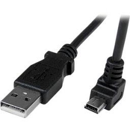 STARTECH.COM ST USBAMB2MD - USB 2.0 cable, USB type-A connector to Mini B plug, angled, 2 m