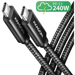 AXAGON AXG BUCM2-CM20AB - Sync and charging cable, USB-C > USB-C, textile, 2.0 m
