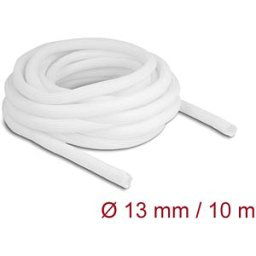 DELOCK 20813 - Braided Sleeve self-closing 10 m x 13 mm white