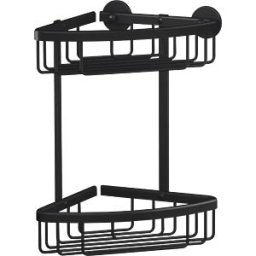 TESA 40507 - tesa Aluxx black corner shower rack, two-level