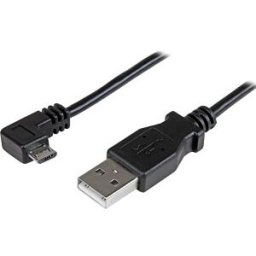 STARTECH.COM ST USBAUB1MRA - Data and charging cable, USB-A > micro-B, 1 m, angled, black