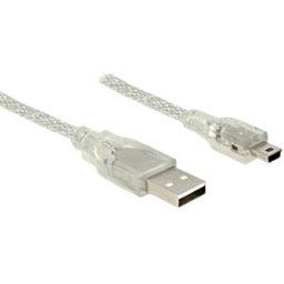 DELOCK 83904 - Cable USB 2.0 Type-A male > USB 2.0 Mini-B male 0.5 m transparen