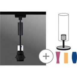 PAULMANN PLM 96919 - URail pendant light 2Easy, E27, max. 20 W, dimmable, black/chrom