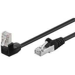GOOBAY PK-C5 025SW1XAGW - 0.25-m cat. 5e patch cable, 1 x 90° plug, black