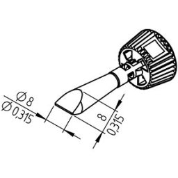 ERSA 0142CDLF80 - ERSADUR soldering tip, 8 mm, chisel-shaped