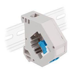 DELOCK 87189 - Keystone LC Duplex female > female blue, with DIN rail adapter
