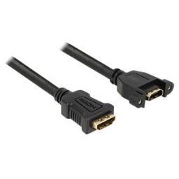 DELOCK 85100 - Cable HDMI A female > HDMI A female panel-mount 25 cm