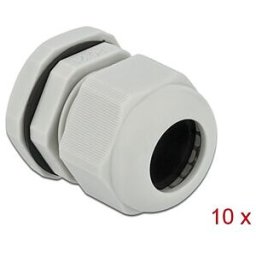DELOCK 60223 - Cable Gland, PG21, 10 pieces, grey