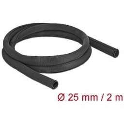 DELOCK 19181 - Woven Sleeve self-closing heat-resistant 2 m x 25 mm black