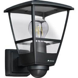 STEINEL 084769 - Wall light with sensor, black, E27