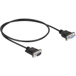 DELOCK 86886 - Null modem cable, 9-pin, male/female, mini connector, 0.5 m