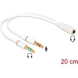 DELOCK 65585 - Audio Cable, 3,5 mm jack female to 2x male, 0,20 m