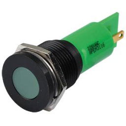 APEM APM Q16F1B G220E - Indicator LED, 220 V AC, 16 mm, FASTON, green/BlC
