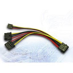 INTER-TECH IT88885305 - Molex 4-pin male connector > 2x Molex 4-pin female connectors +