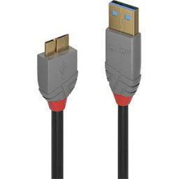 LINDY 36765 - USB 3.0 cable, USB-A connector to Micro USB-B connector, 0.5 m