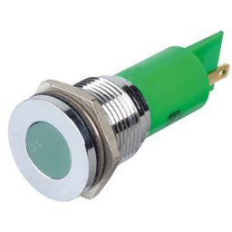 APEM APM Q16F1C G12E - Indicator LED, 12 V DC, 16 mm, FASTON, green/BrC