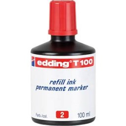 EDDING T100002 - Refill ink, permanent marker, T 100, red