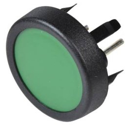 SCHURTER TASTER 1104 GN - Pushbutton, front mounting, 1-pin, max. 48 VDC, green